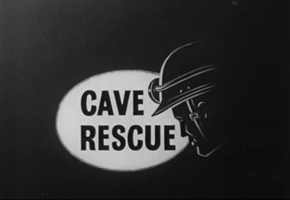 Title caption for the UWFRA film 'Cave Rescue'